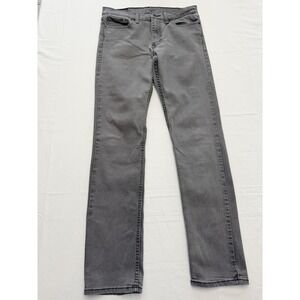 Levi's 511 Jeans Mens 32x34 Gray Charcoal Wash Slim Tapered Denim Pants